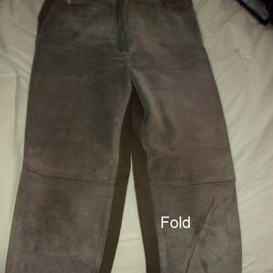 MUST LOOK!~~~SUEDE Absolu Paris Gray Skinny Pants~Suede front/Lycra Back
